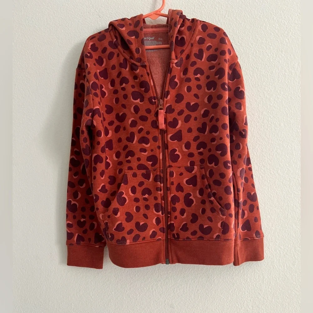 Cat & Jack Red Heart Print Kids Hoodie - Picture 8 of 14